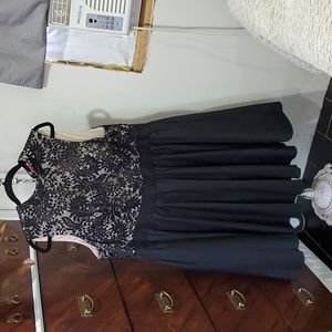 Womens Special Occasion Dress, Size 18, Black Lace and Satin